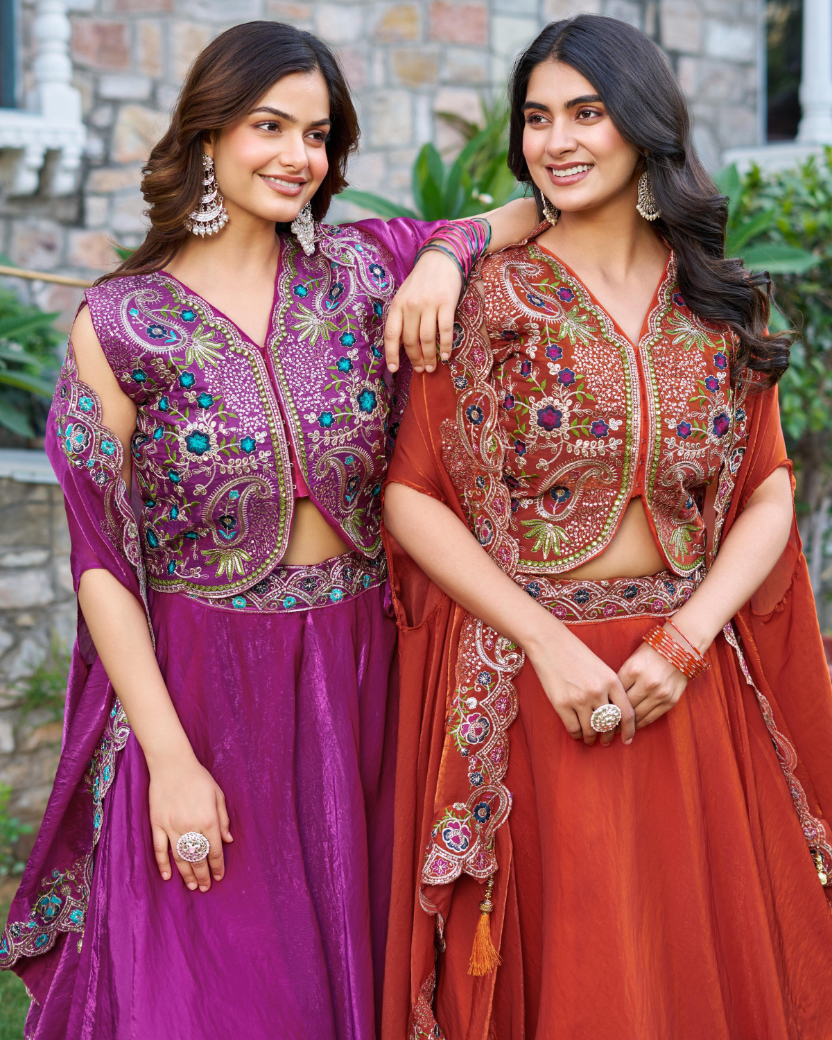 Rageshvari Creation Pure Fendy Silk Heavy Sequins Lehenga Choli with Shrug Style Dupatta - Image 3