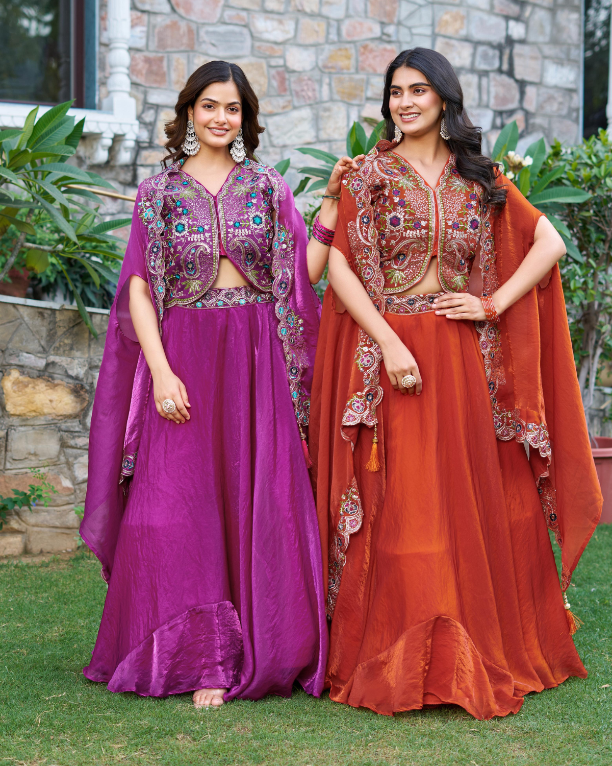 Rageshvari Creation Pure Fendy Silk Heavy Sequins Lehenga Choli with Shrug Style Dupatta - Image 4