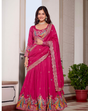 Rageshvari Creation Shree Ram Pure Vichitra Silk Heavy Sequins & Thread Lehenga Choli Set
