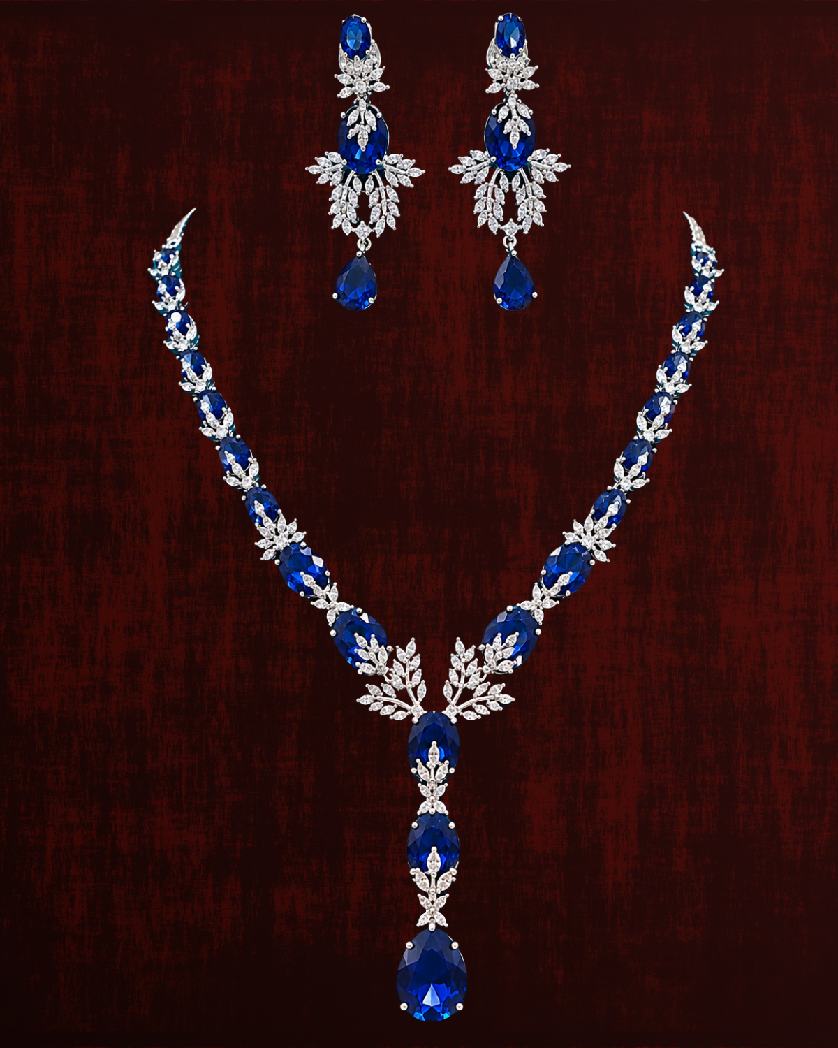 Rageshvari Fashion Gold-Plated Ruby Pink American Diamond Bridal Necklace Set with Matching Earrings for Women - Image 4