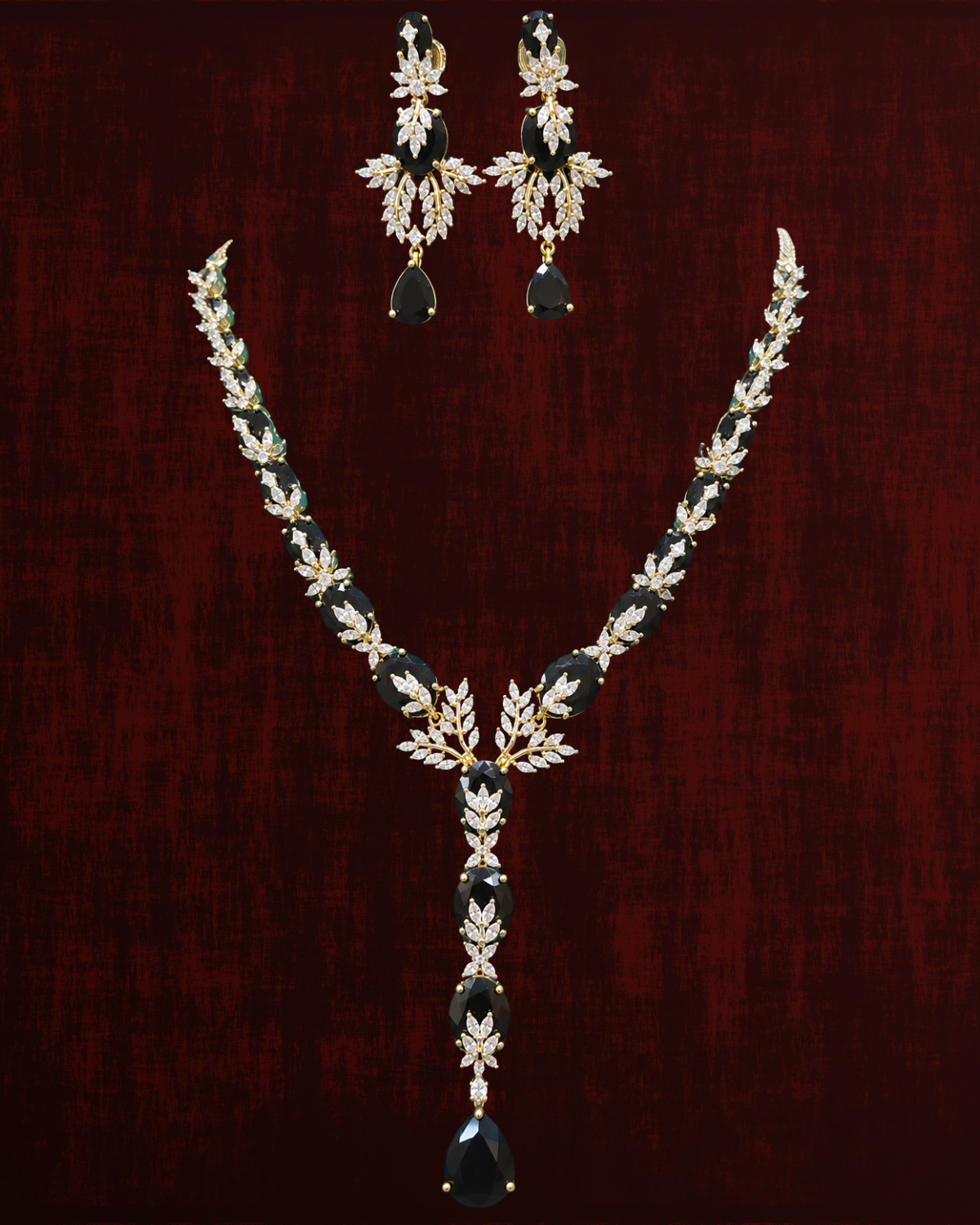 Rageshvari Fashion Gold-Plated Ruby Pink American Diamond Bridal Necklace Set with Matching Earrings for Women - Image 7
