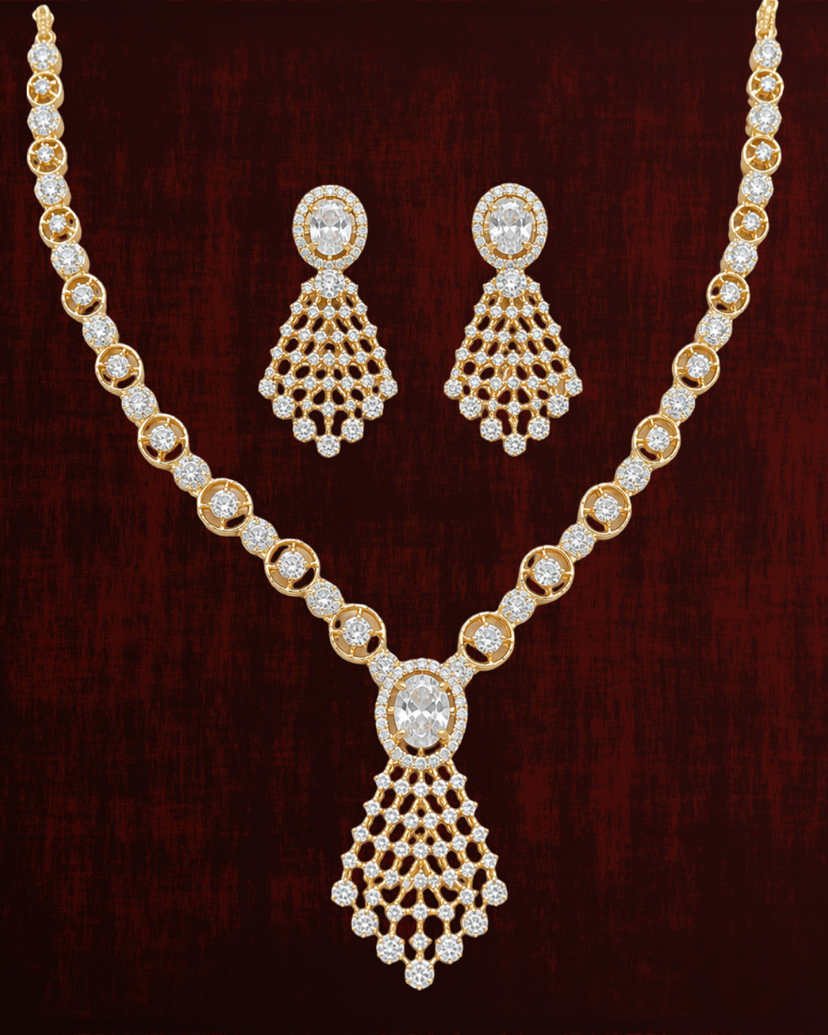 Rageshvari Fashion Silver-Plated Blue American Diamond Necklace Set with Matching Drop Earrings for Women - Image 9