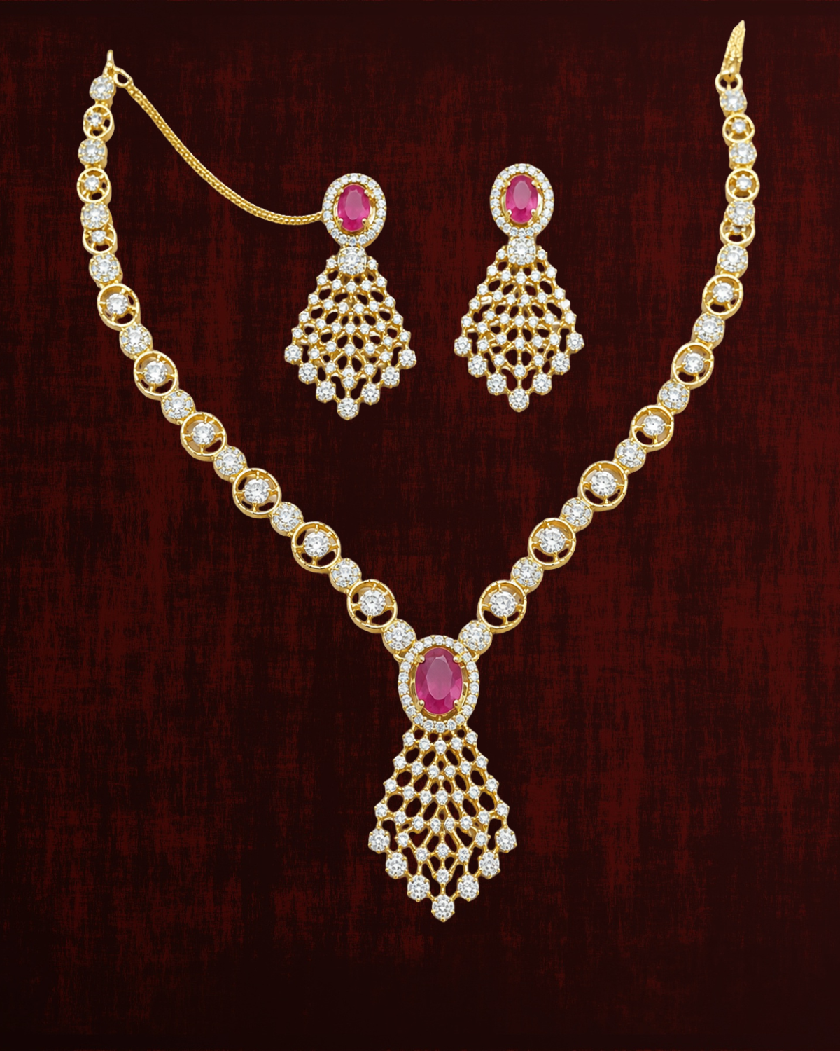 Rageshvari Fashion Silver-Plated Blue American Diamond Necklace Set with Matching Drop Earrings for Women - Image 7