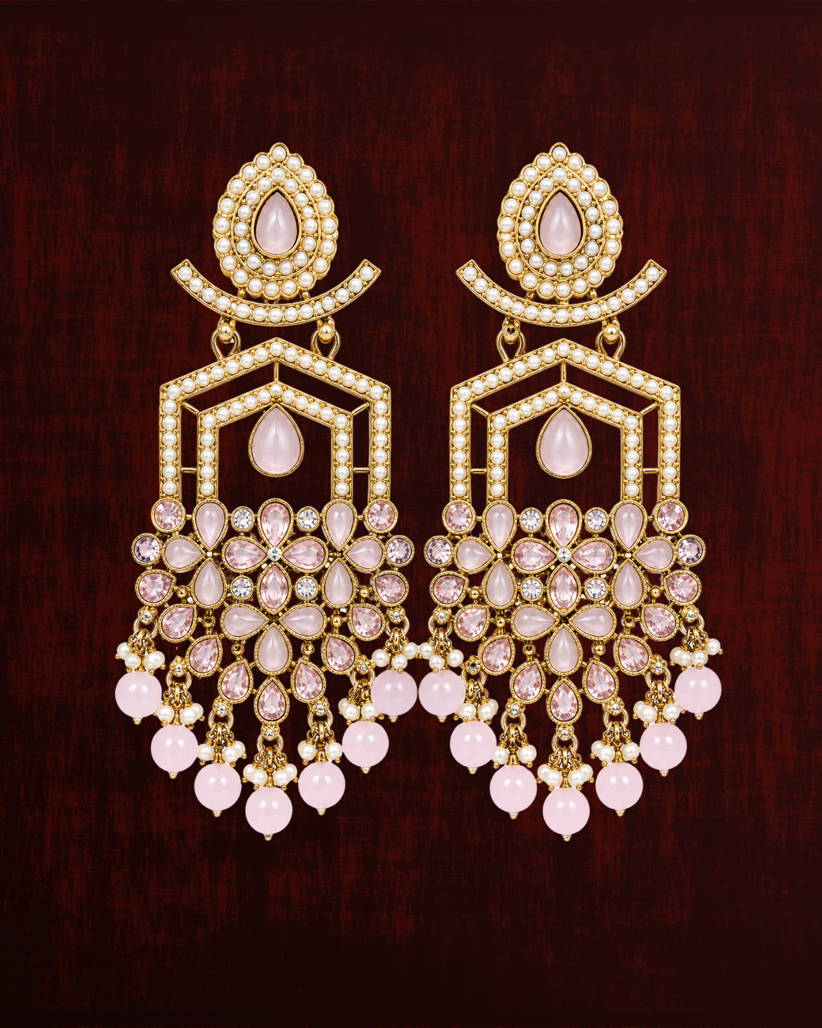 Rageshvari Fashion Yellow Kundan Statement Earrings with Pearl & Bead Drops | Gold-Plated Ethnic Designer Earrings for Women - Image 7