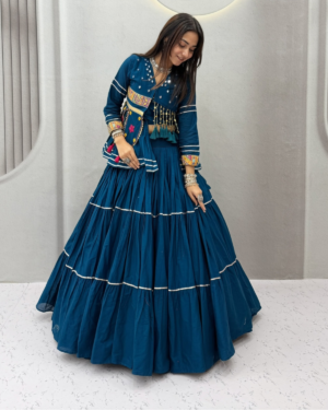 Navratri Special Handwork Lehenga Choli with Koti, Latkan & 9 Meter Flair