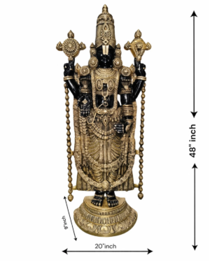 Shri Balaji Lord Venkateshwara Brass Murti – 48 Inch | Handcrafted Antique Finish Temple Idol