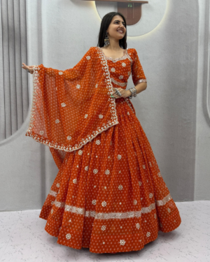 Navratri Special Georgette Lehenga Choli Set with 7mm Shivansh Work