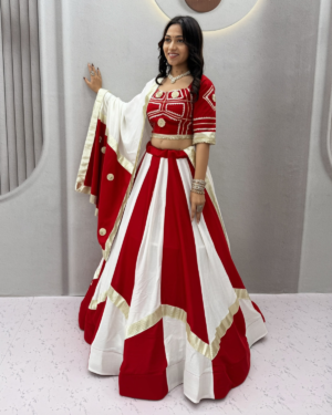 Navratri Special Cotton Lehenga Choli with Gota Patti, Flavour Handwork & Dupatta