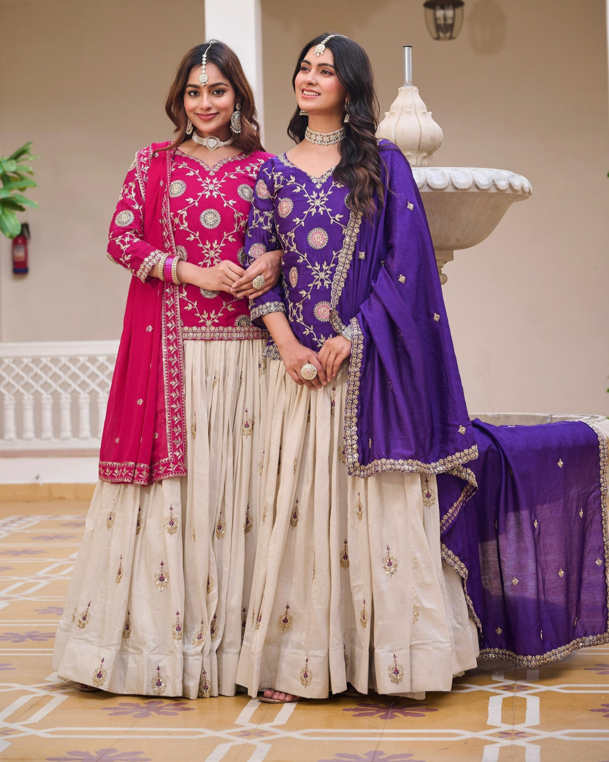 Festival Special Pure Chinon & Tissue Silk Lehenga Choli Set with Heavy Embroidery - Image 4
