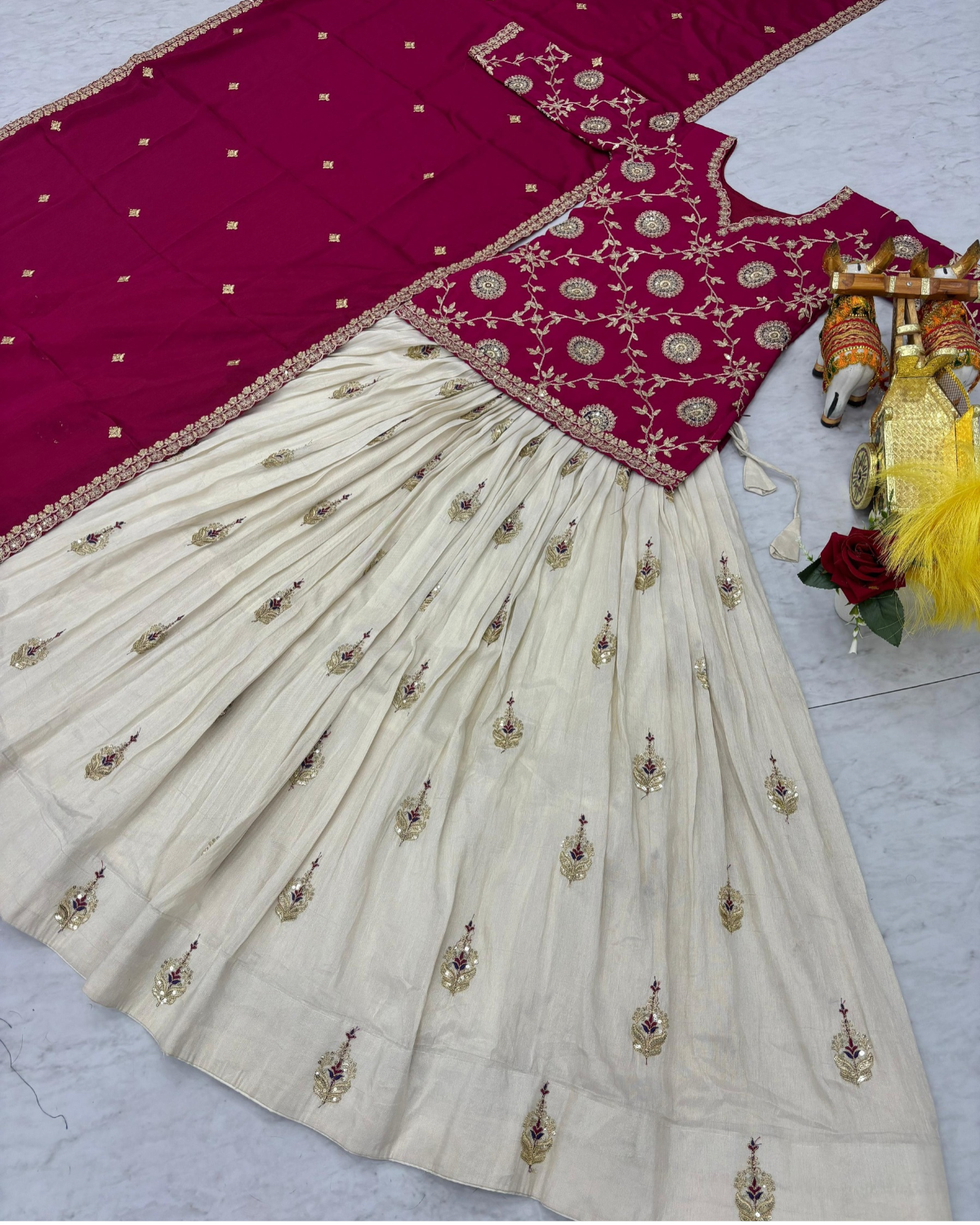 Festival Special Pure Chinon & Tissue Silk Lehenga Choli Set with Heavy Embroidery - Image 6
